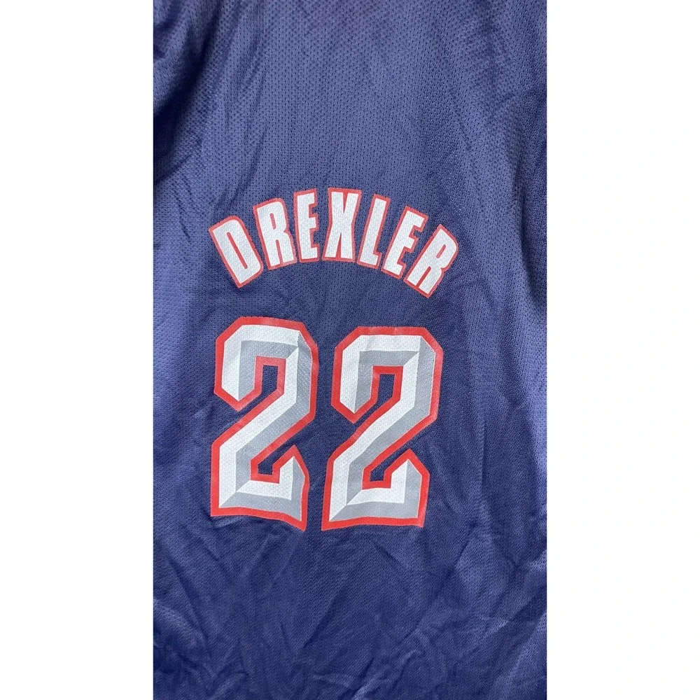 Vintage Houston Rockets Jersey Boys Large‎ Blue NBA Basketball Champion Drexler - Picture 9 of 10